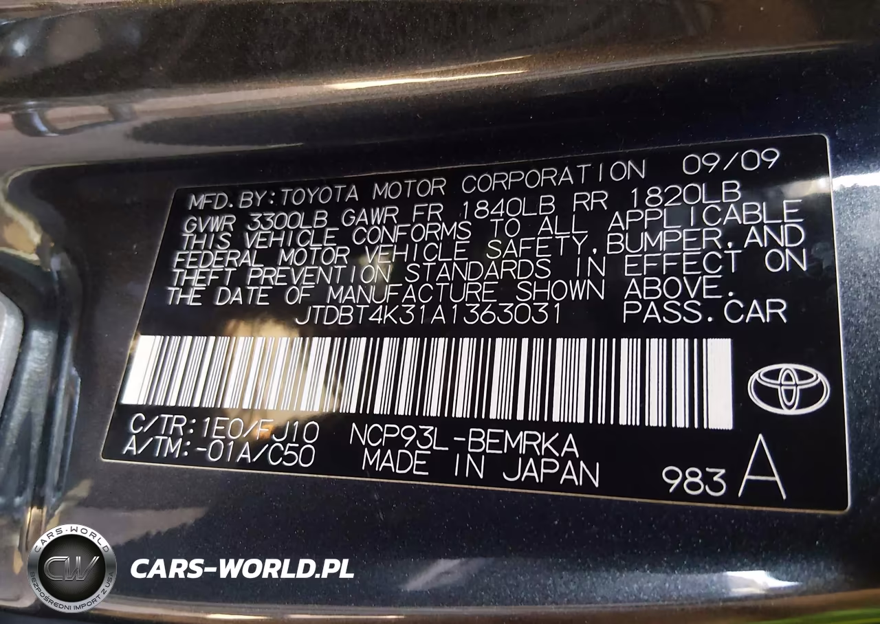 2010 Toyota Yaris VIN:JTDBT4K31A1363031 - 9