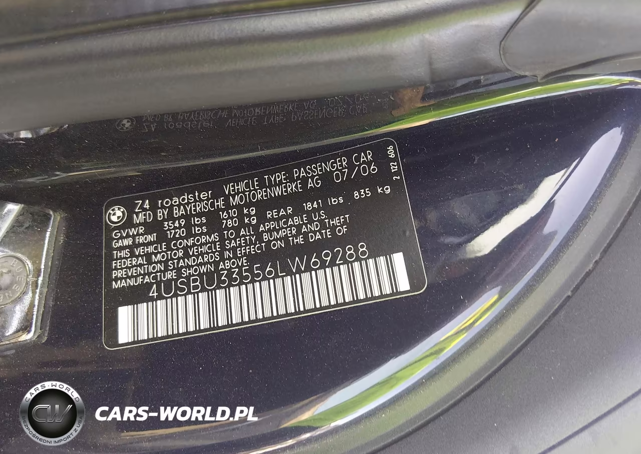 2006 BMW Z4 3.0I VIN:4USBU33556LW69288 - 9