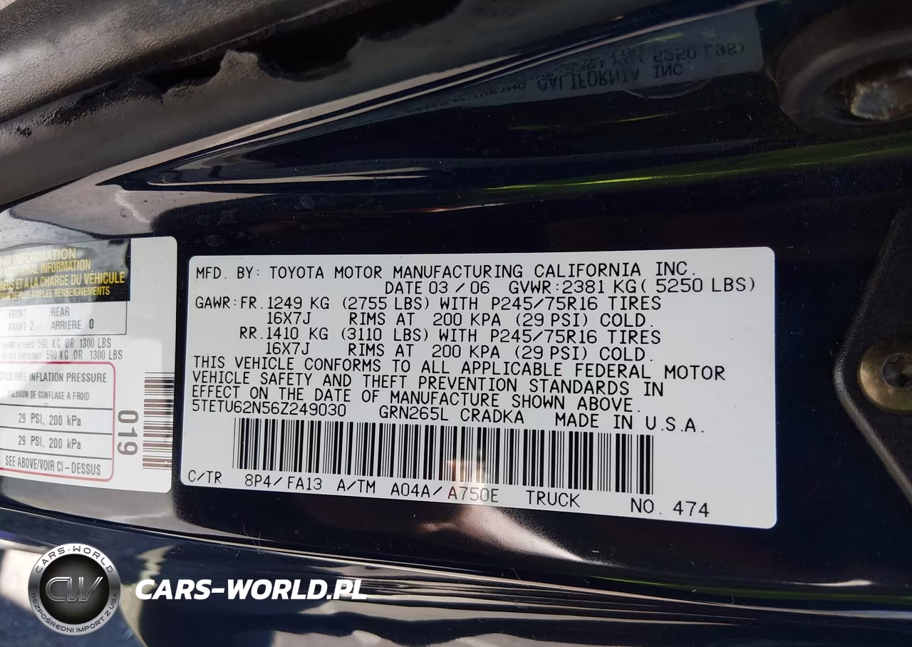 2006 Toyota Tacoma Prerunner V6 VIN:5TETU62N56Z249030 - 9