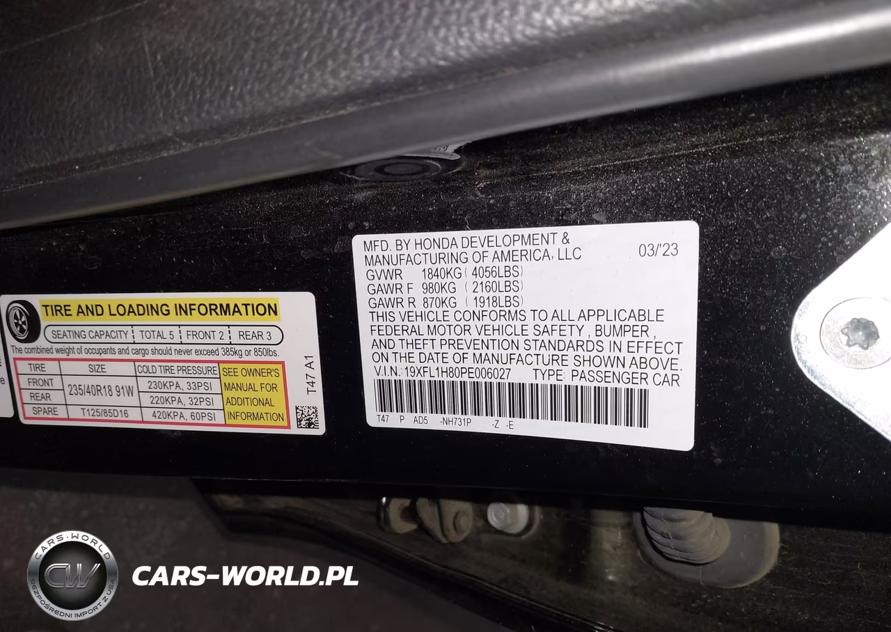 2023 Honda Civic Sport Touring VIN:19XFL1H80PE006027 - 9