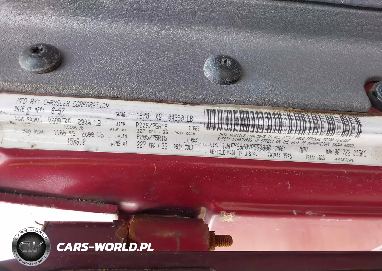 1997 Jeep Wrangler Se VIN:1J4FY29P0VP550306 - 9