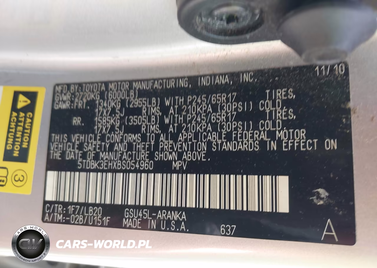 2011 Toyota Highlander Se V6 VIN:5TDBK3EHXBS054960 - 9