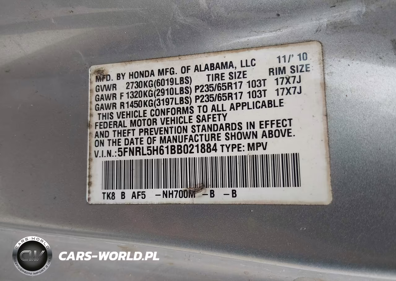 2011 Honda Odyssey Ex-L VIN:5FNRL5H61BB021884 - 9