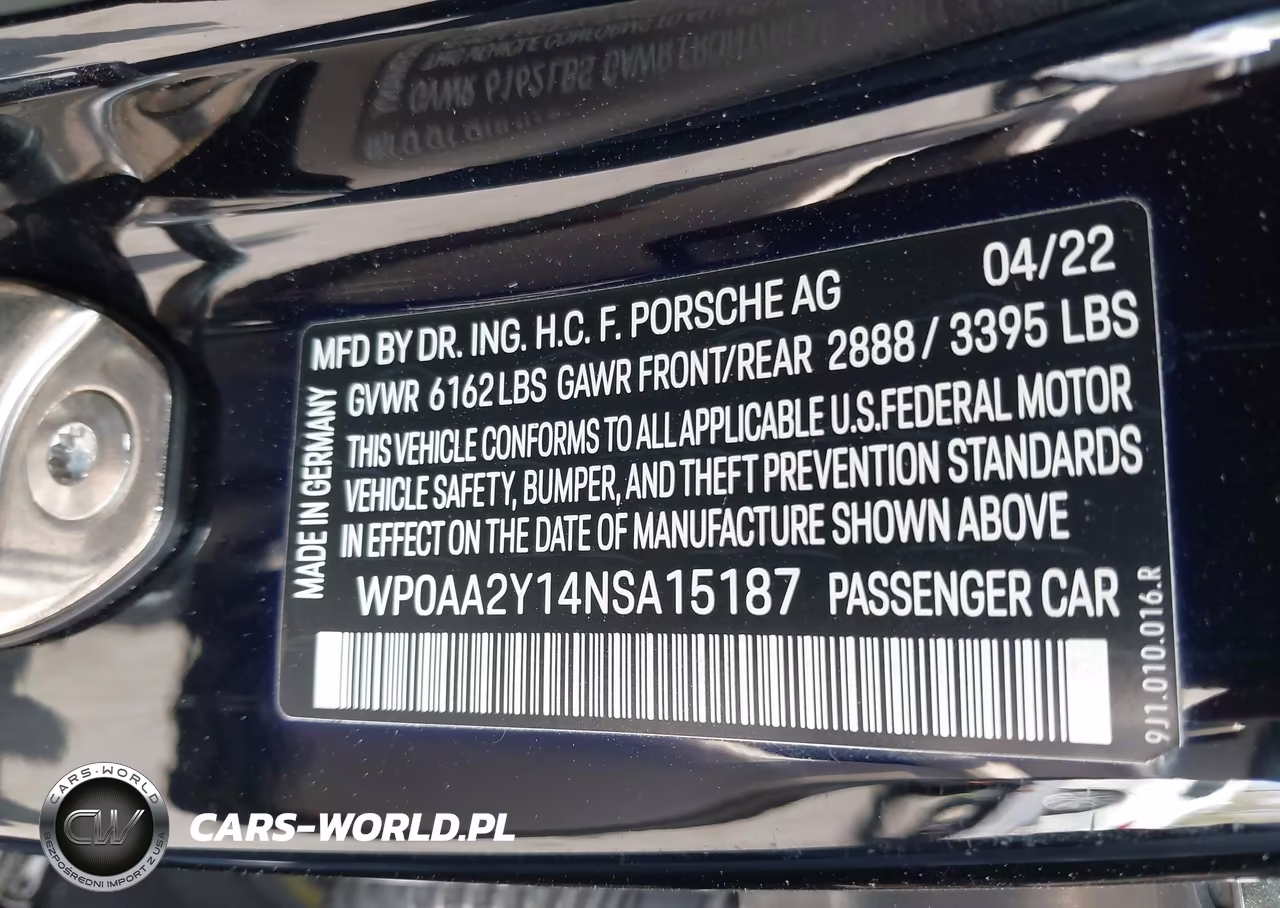 2022 Porsche Taycan VIN:WP0AA2Y14NSA15187 - 9