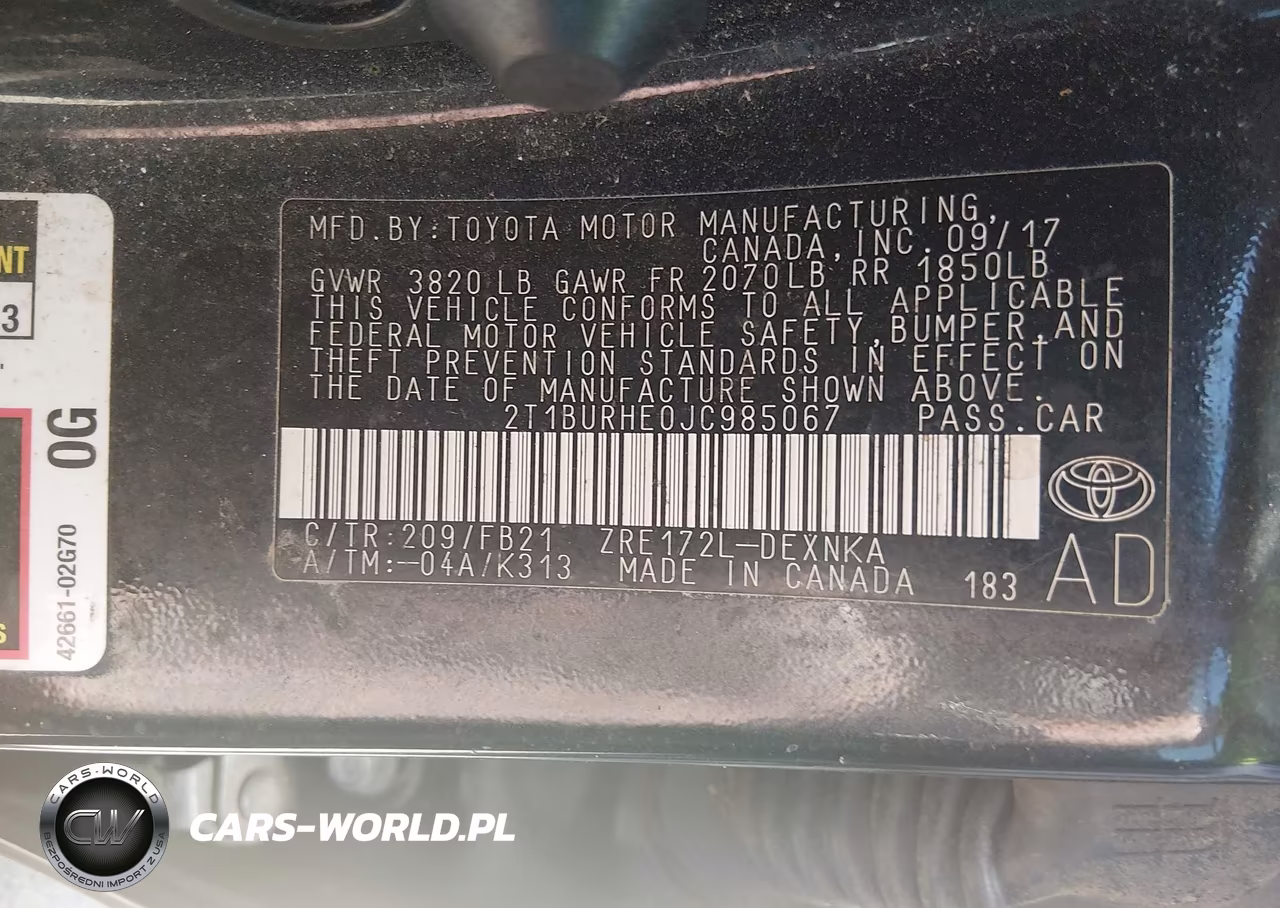 2018 Toyota Corolla Le VIN:2T1BURHE0JC985067 - 9