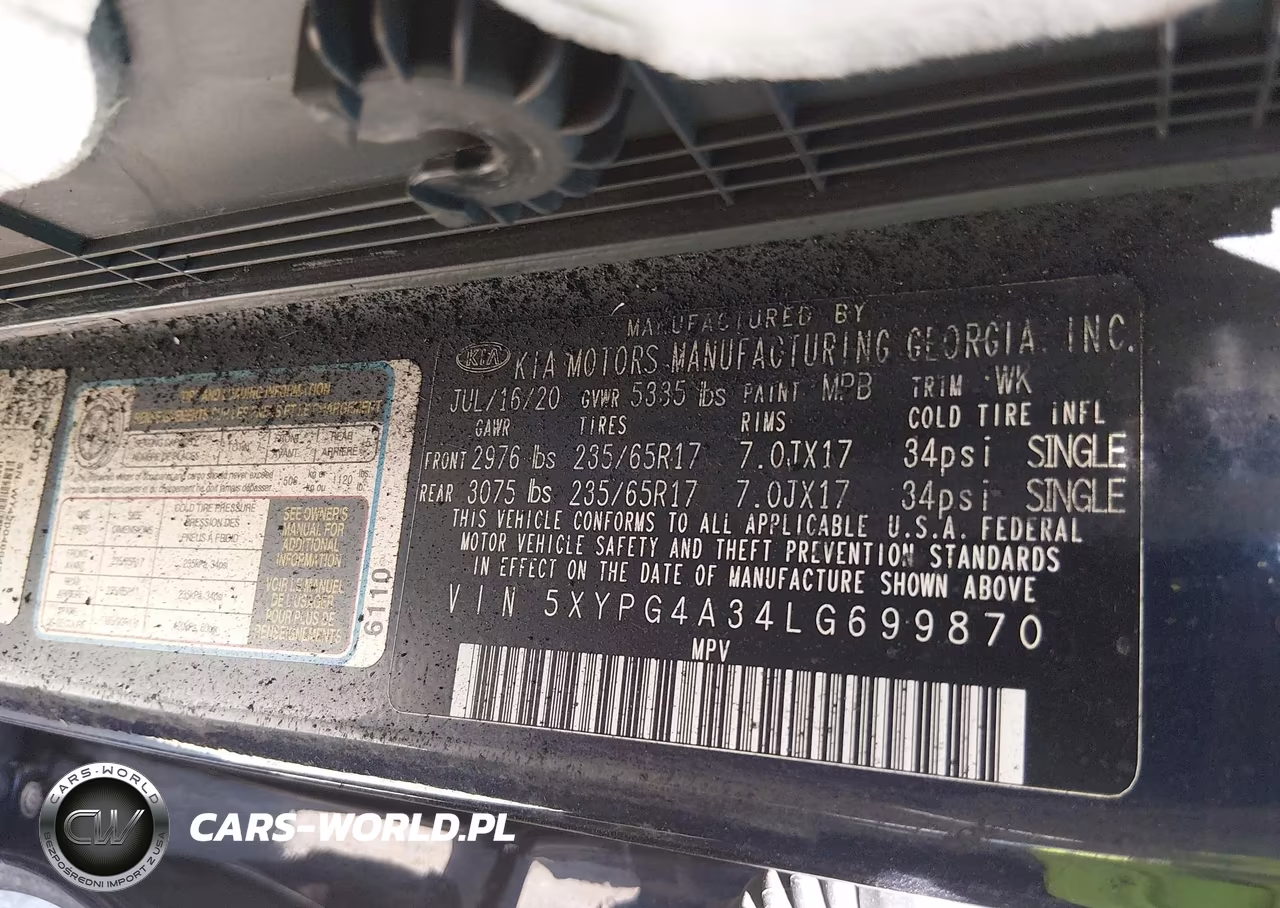 2020 Kia Sorento 2.4L Lx VIN:5XYPG4A34LG699870 - 9