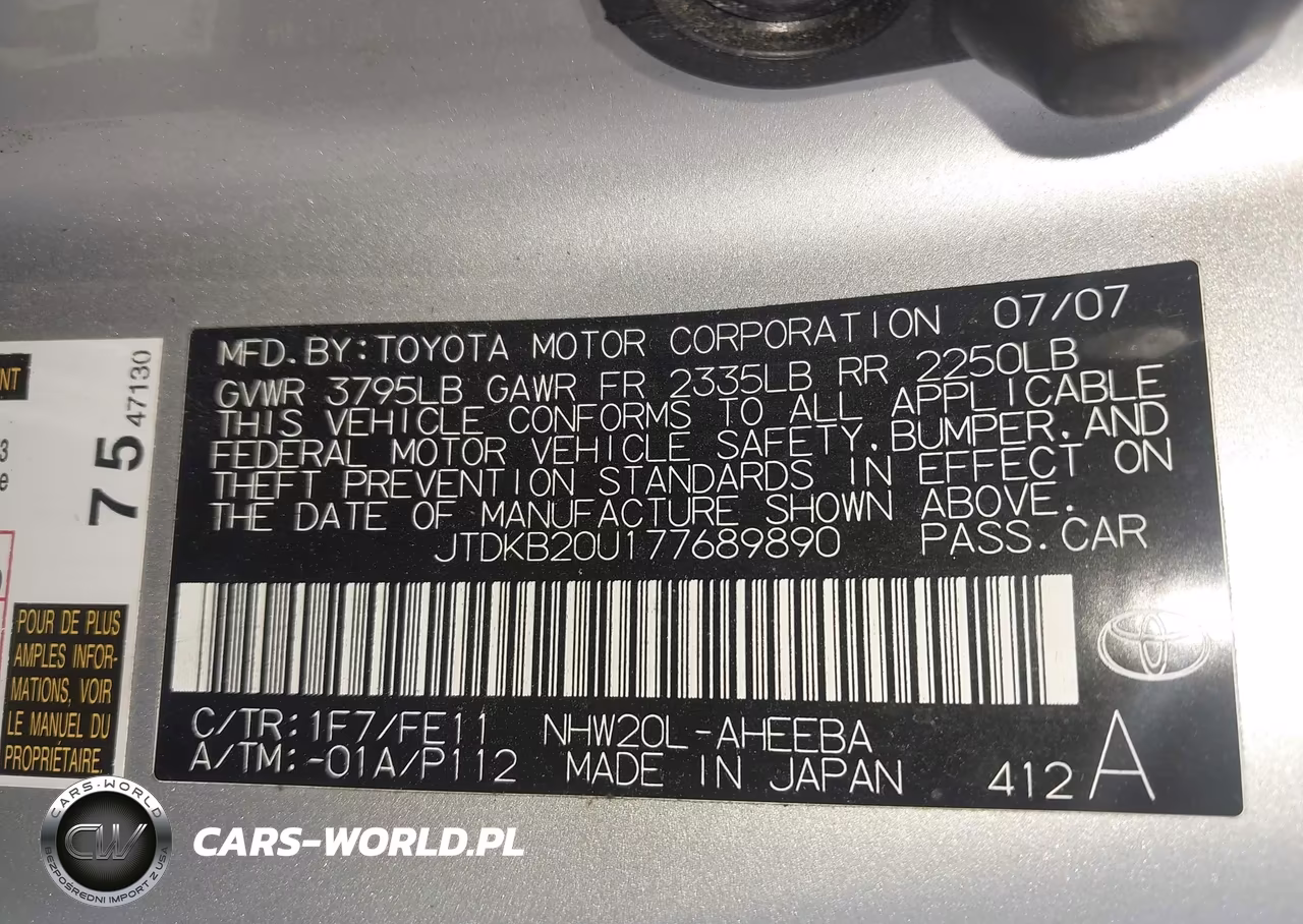2007 Toyota Prius VIN:JTDKB20U177689890 - 9