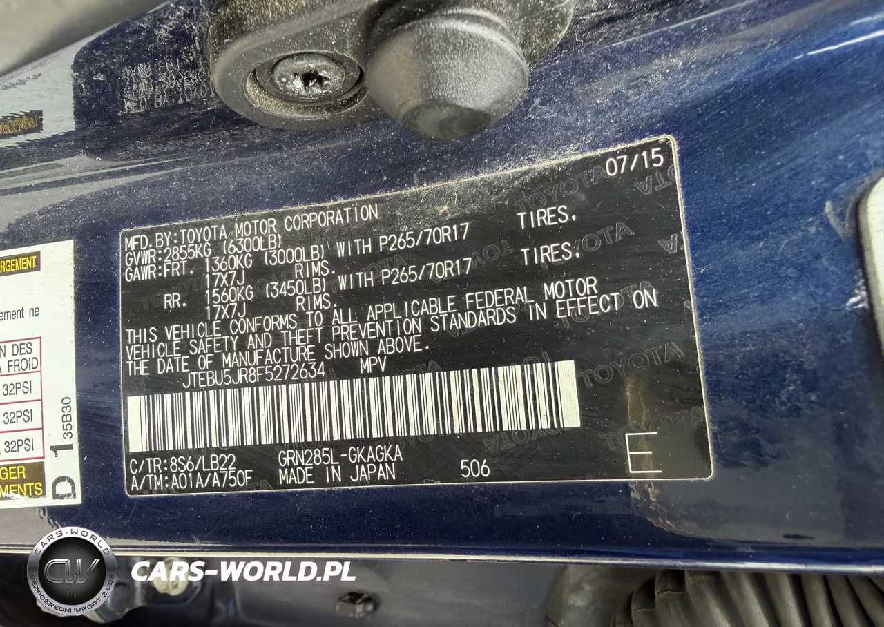 2015 Toyota 4Runner Sr5 Premium VIN:JTEBU5JR8F5272634 - 8