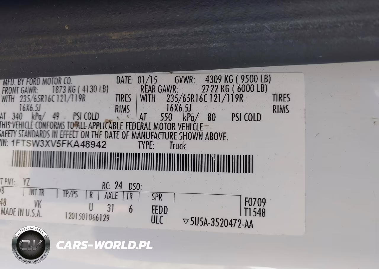 2015 Ford Transit-350 VIN:1FTSW3XV5FKA48942 - 9