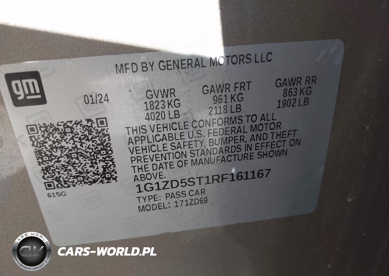 2024 Chevrolet Malibu Fwd 1Lt VIN:1G1ZD5ST1RF161167 - 9