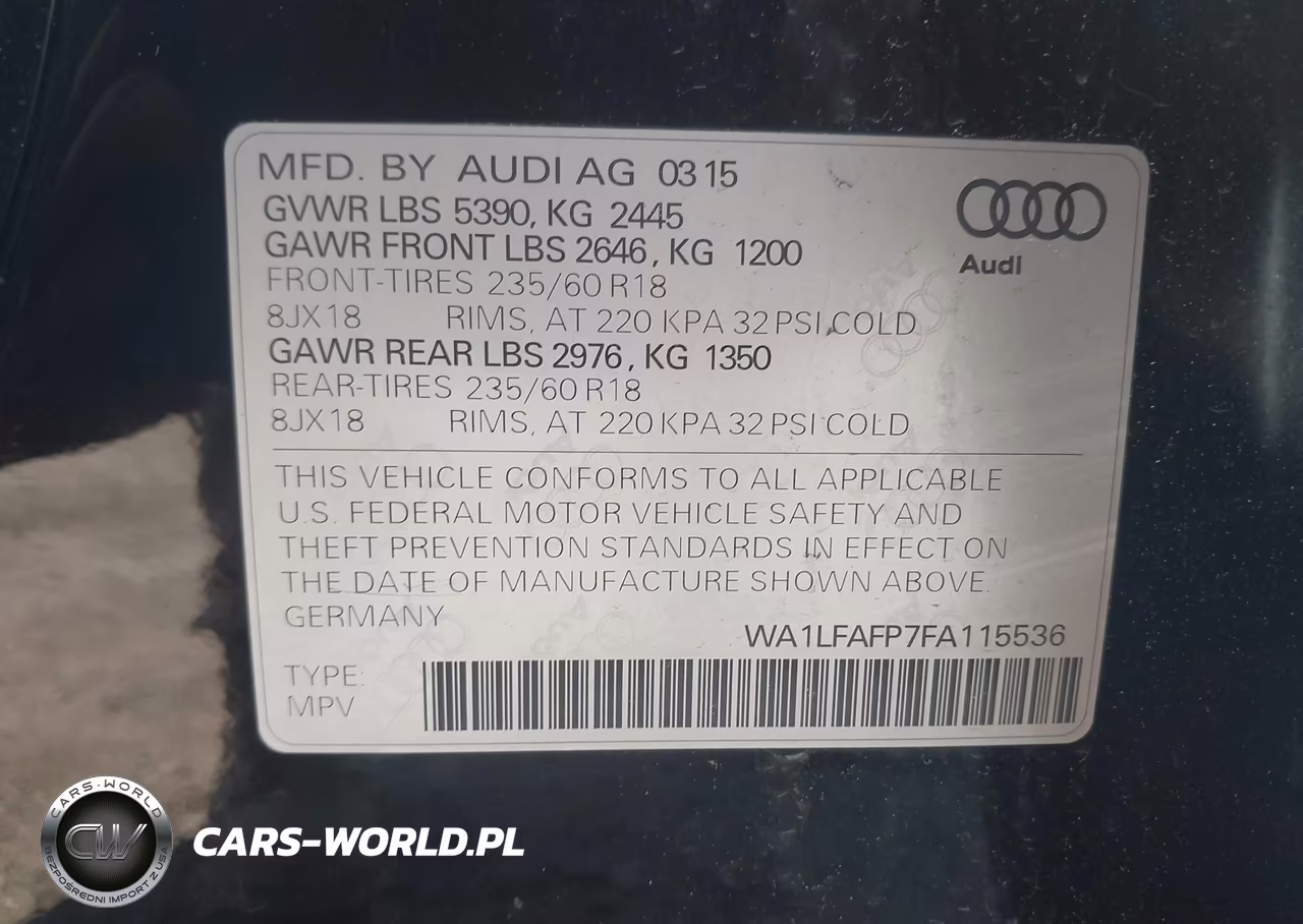 2015 Audi Q5 2.0T Premium VIN:WA1LFAFP7FA115536 - 9
