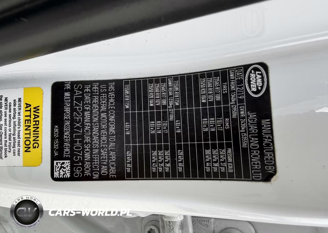 2020 Land Rover Range Rover Evoque Se VIN:SALZP2FX7LH075196 - 9