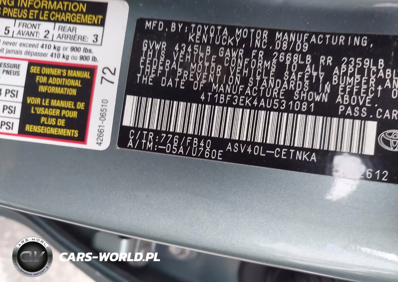 2010 Toyota Camry Le VIN:4T1BF3EK4AU531081 - 9