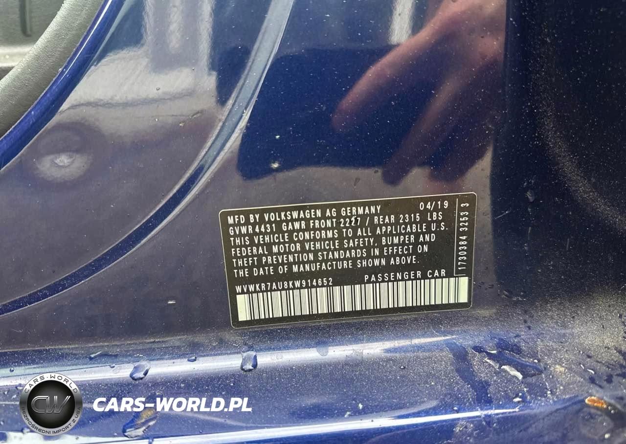 2019 Volkswagen E-Golf Se VIN:WVWKR7AU8KW914652 - 9