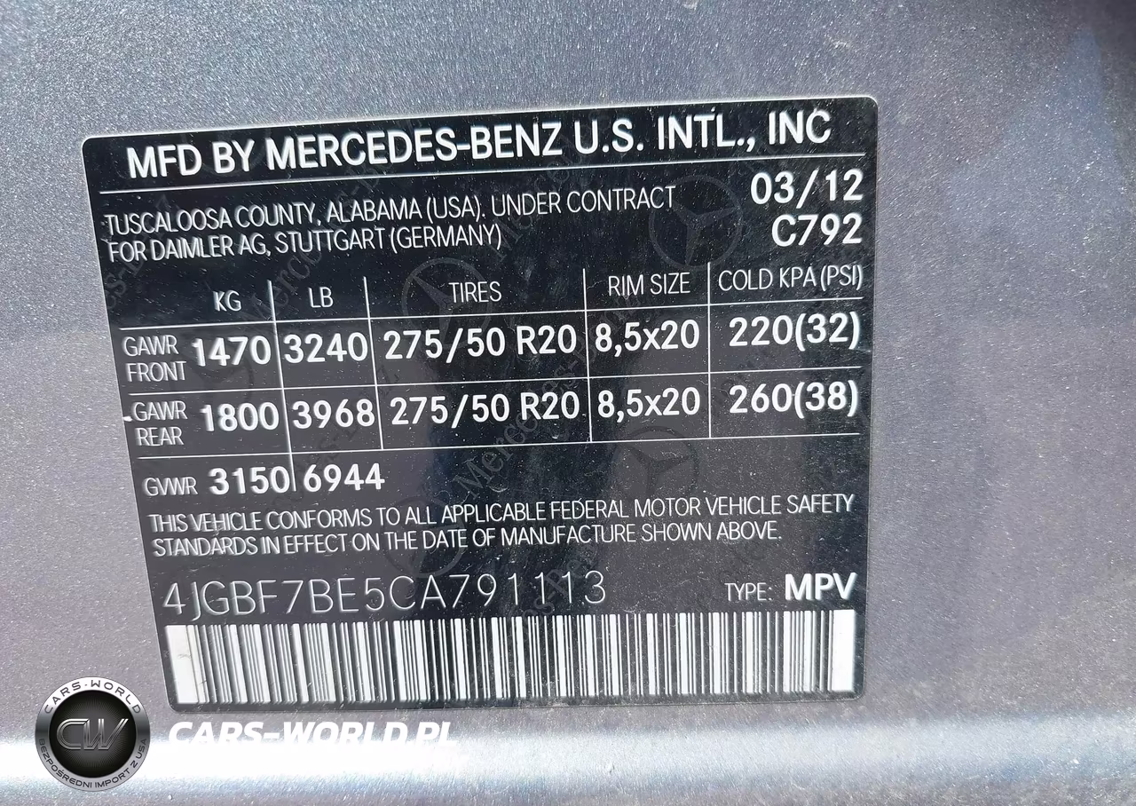 2012 Mercedes-Benz Gl 450 4Matic VIN:4JGBF7BE5CA791113 - 9
