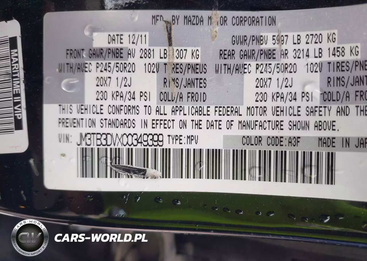 2012 Mazda Cx-9 Grand Touring VIN:JM3TB3DVXC0349399 - 9