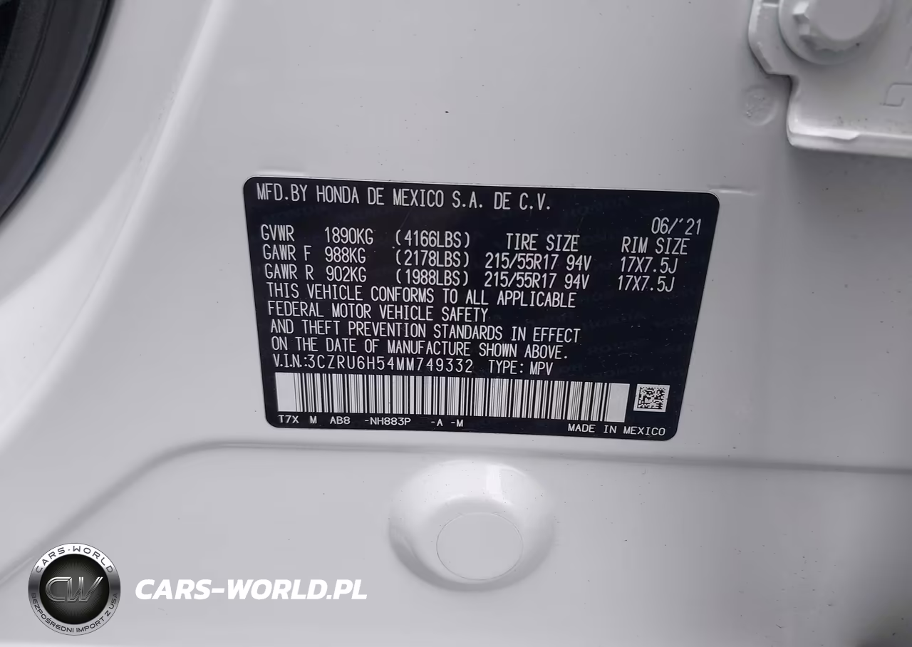 2021 Honda Hr-V Awd Ex VIN:3CZRU6H54MM749332 - 9