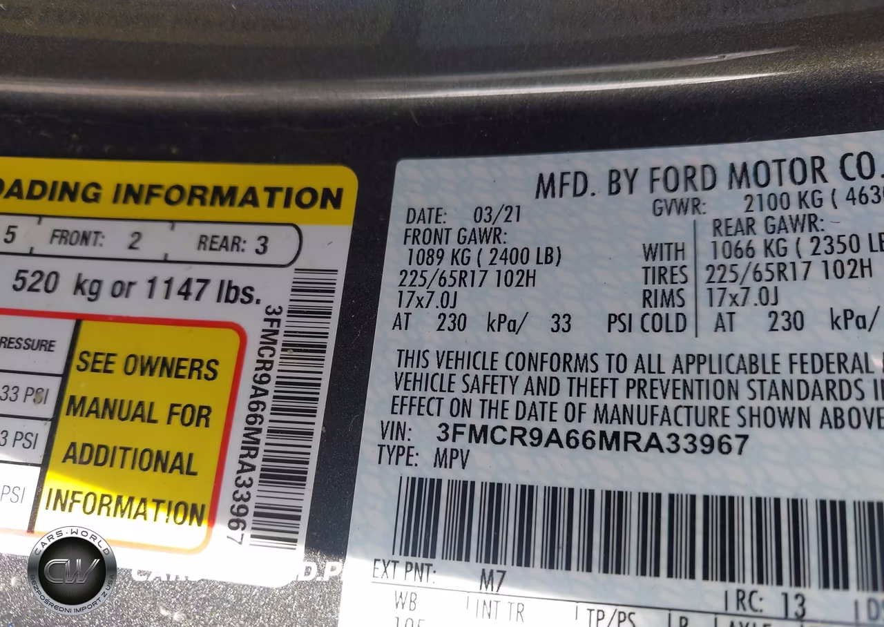 2021 Ford Bronco Sport VIN:3FMCR9A66MRA33967 - 9