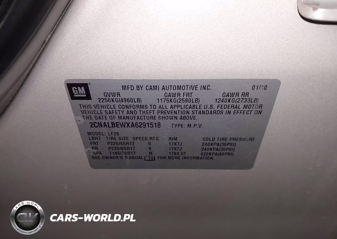 2010 Chevrolet Equinox Ls VIN:2CNALBEWXA6291518 - 9