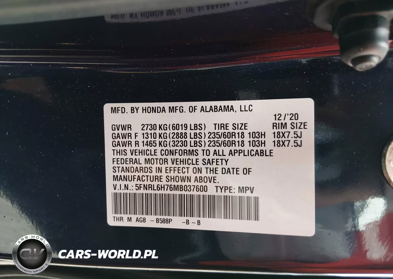2021 Honda Odyssey Ex-L VIN:5FNRL6H76MB037600 - 9
