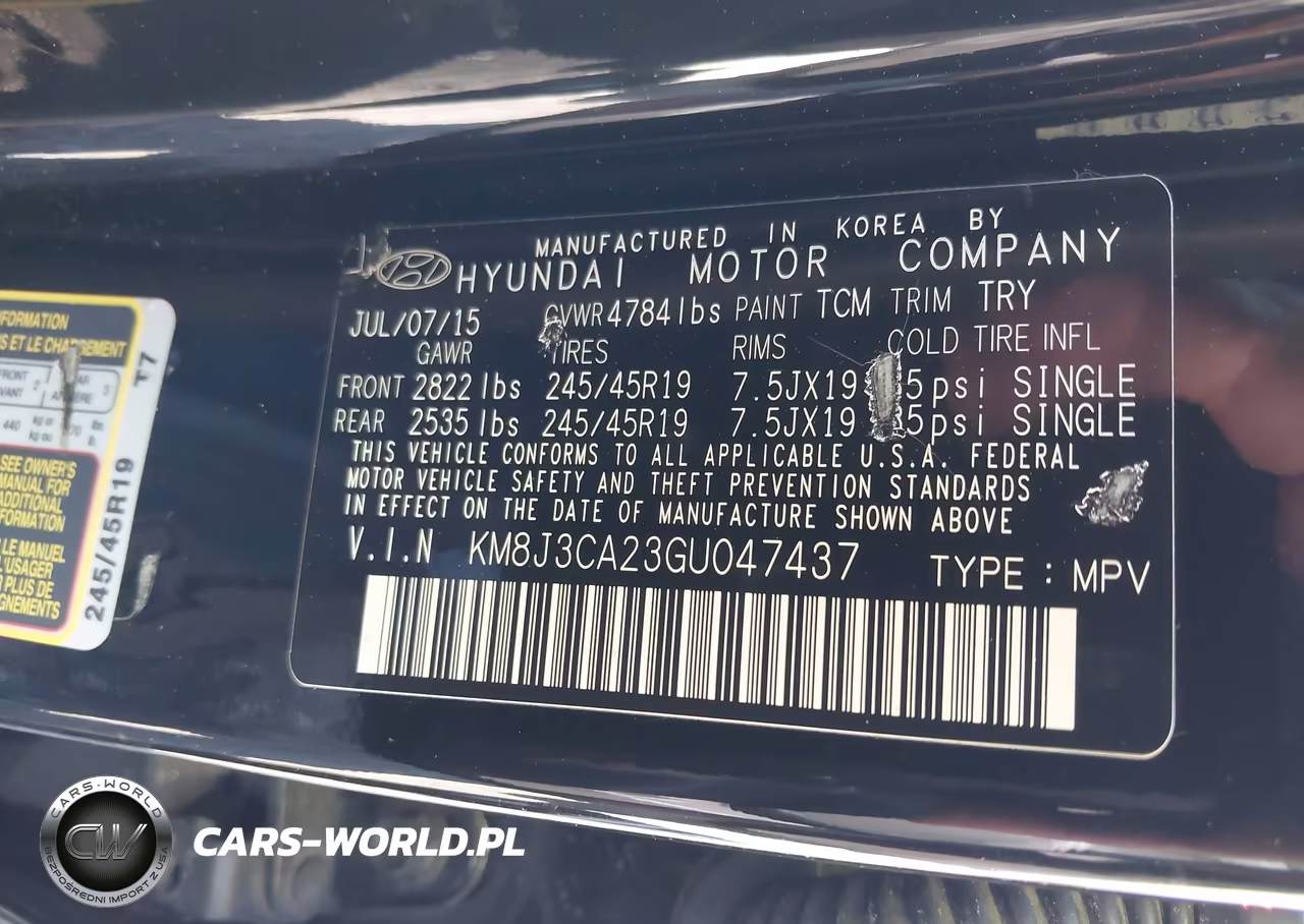 2016 Hyundai Tucson Sport VIN:KM8J3CA23GU047437 - 9