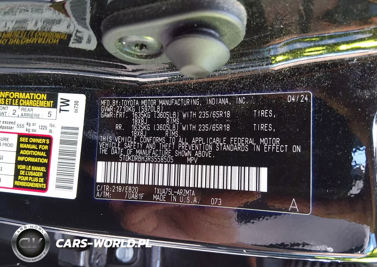 2024 Toyota Highlander Xle VIN:5TDKDRBH3RS558505 - 9