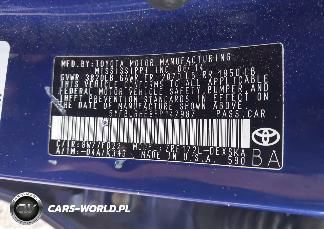 2014 Toyota Corolla S Plus VIN:5YFBURHE8EP147987 - 9