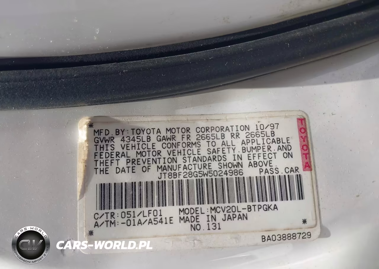 1998 Lexus Es 300 VIN:JT8BF28G5W5024986 - 9