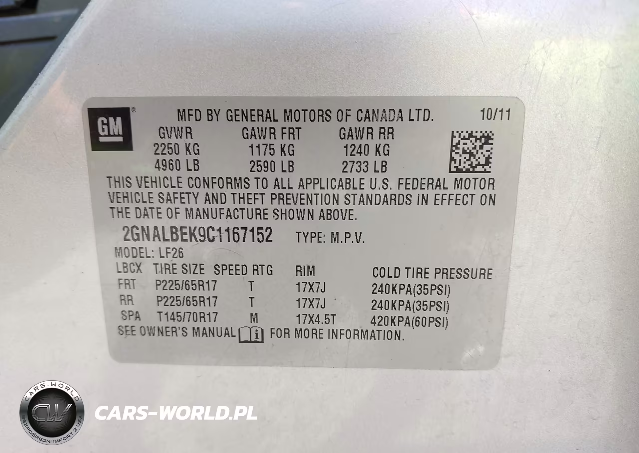 2012 Chevrolet Equinox Ls VIN:2GNALBEK9C1167152 - 9