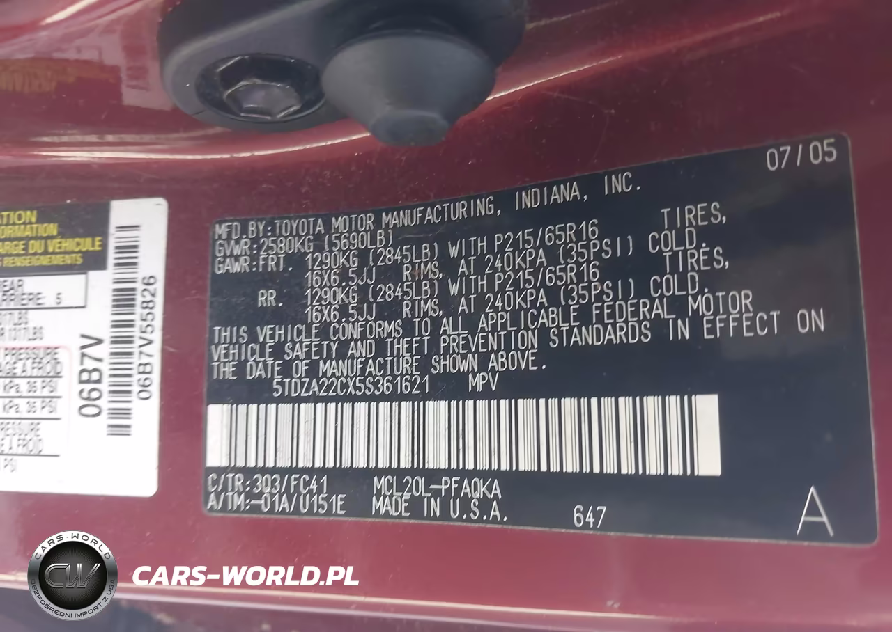2005 Toyota Sienna Xle VIN:5TDZA22CX5S361621 - 9
