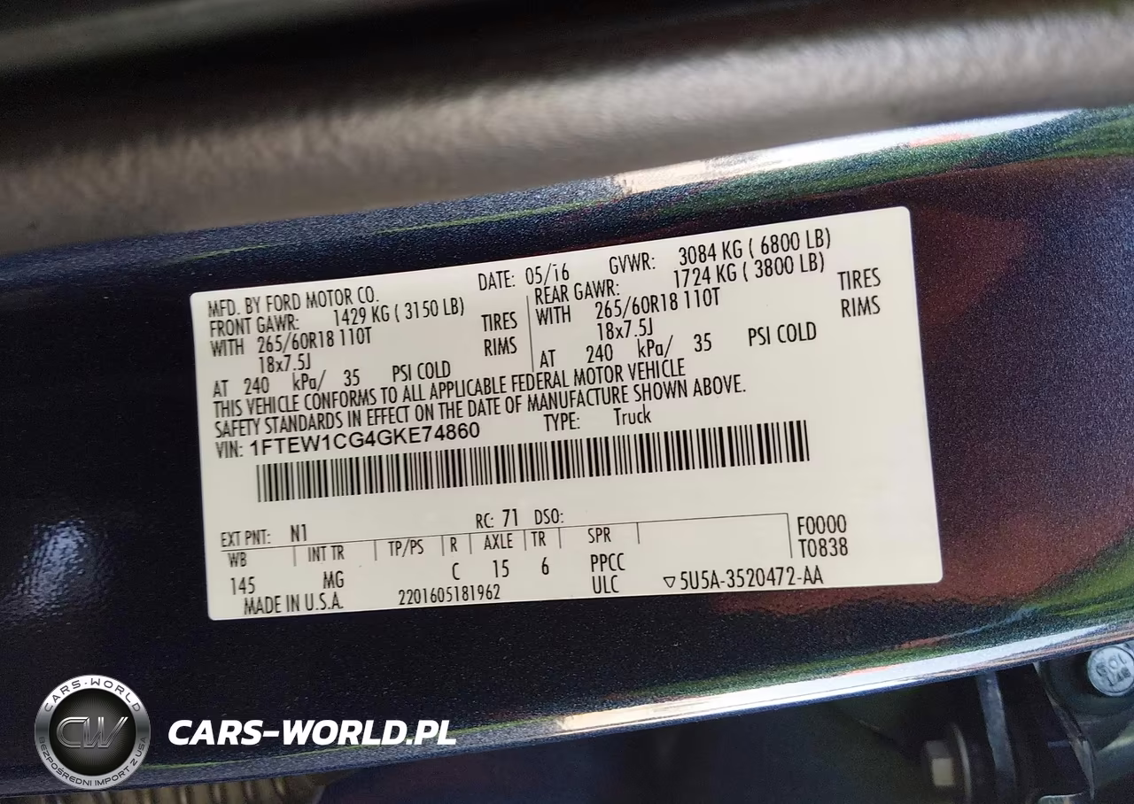 2016 Ford F-150 VIN:1FTEW1CG4GKE74860 - 9