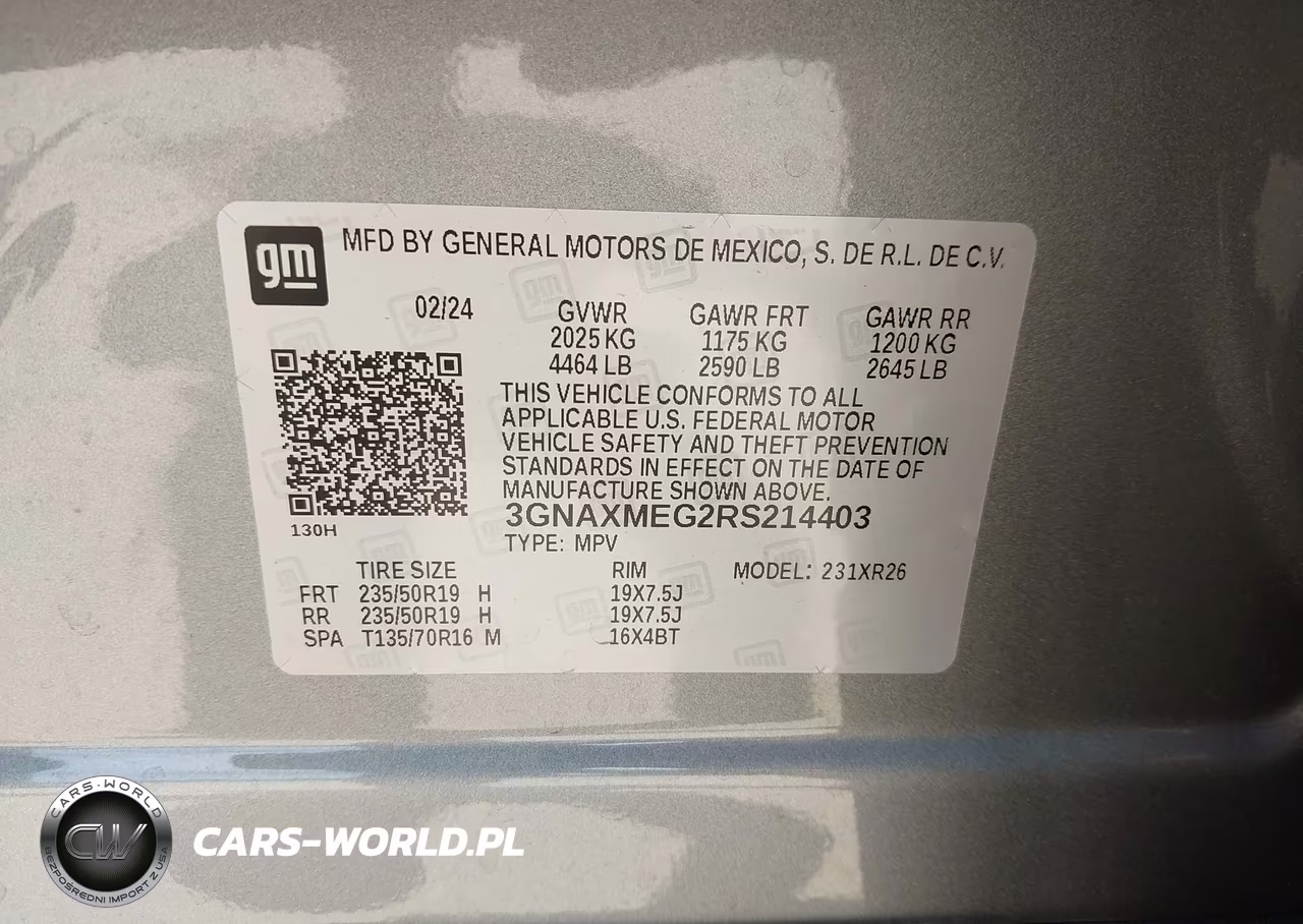 2024 Chevrolet Equinox Fwd Rs VIN:3GNAXMEG2RS214403 - 9