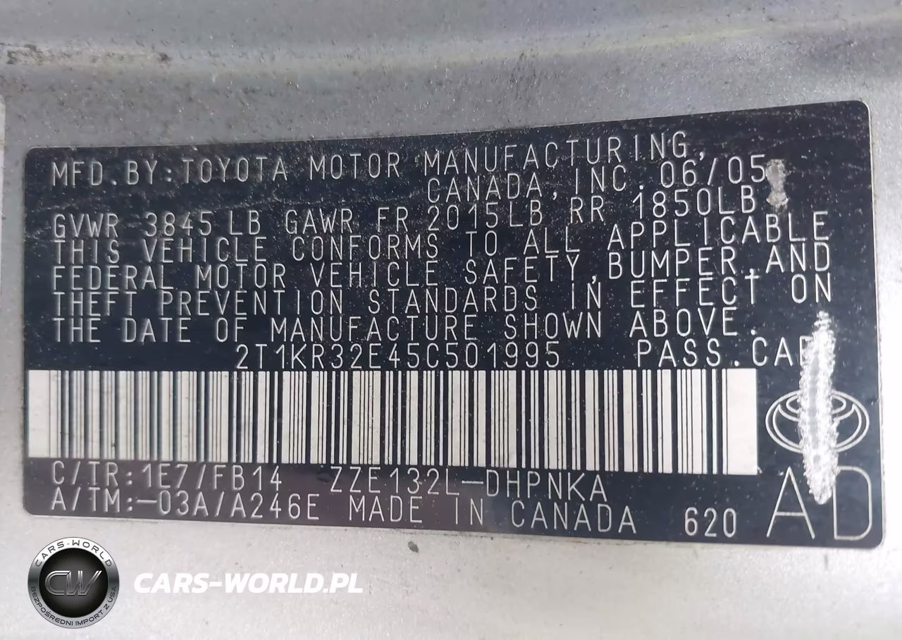 2005 Toyota Matrix Xr VIN:2T1KR32E45C501995 - 9