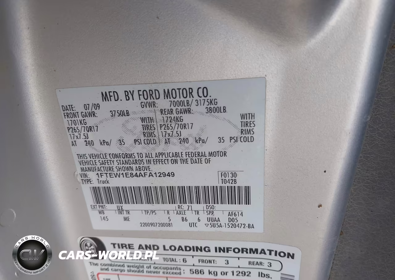 2010 Ford F-150 Xl-Xlt VIN:1FTEW1E84AFA12949 - 9