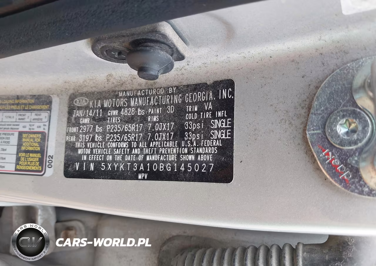 2011 Kia Sorento Lx VIN:5XYKT3A10BG145027 - 9