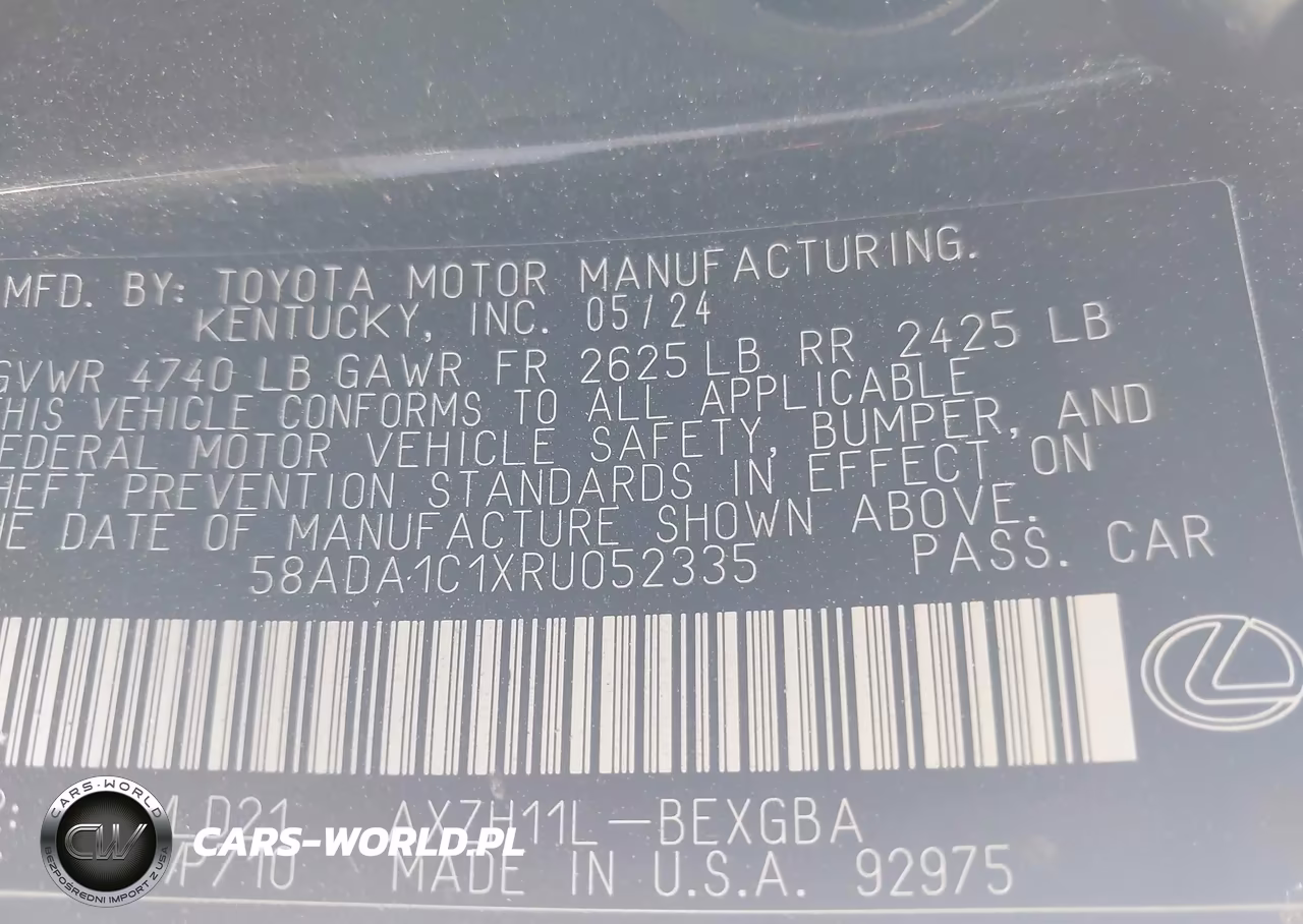 2024 Lexus Es 300H VIN:58ADA1C1XRU052335 - 9