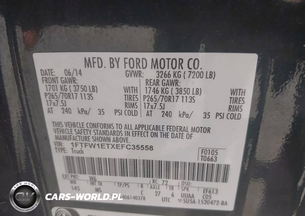 2014 Ford F-150 Xlt VIN:1FTFW1ETXEFC35558 - 9