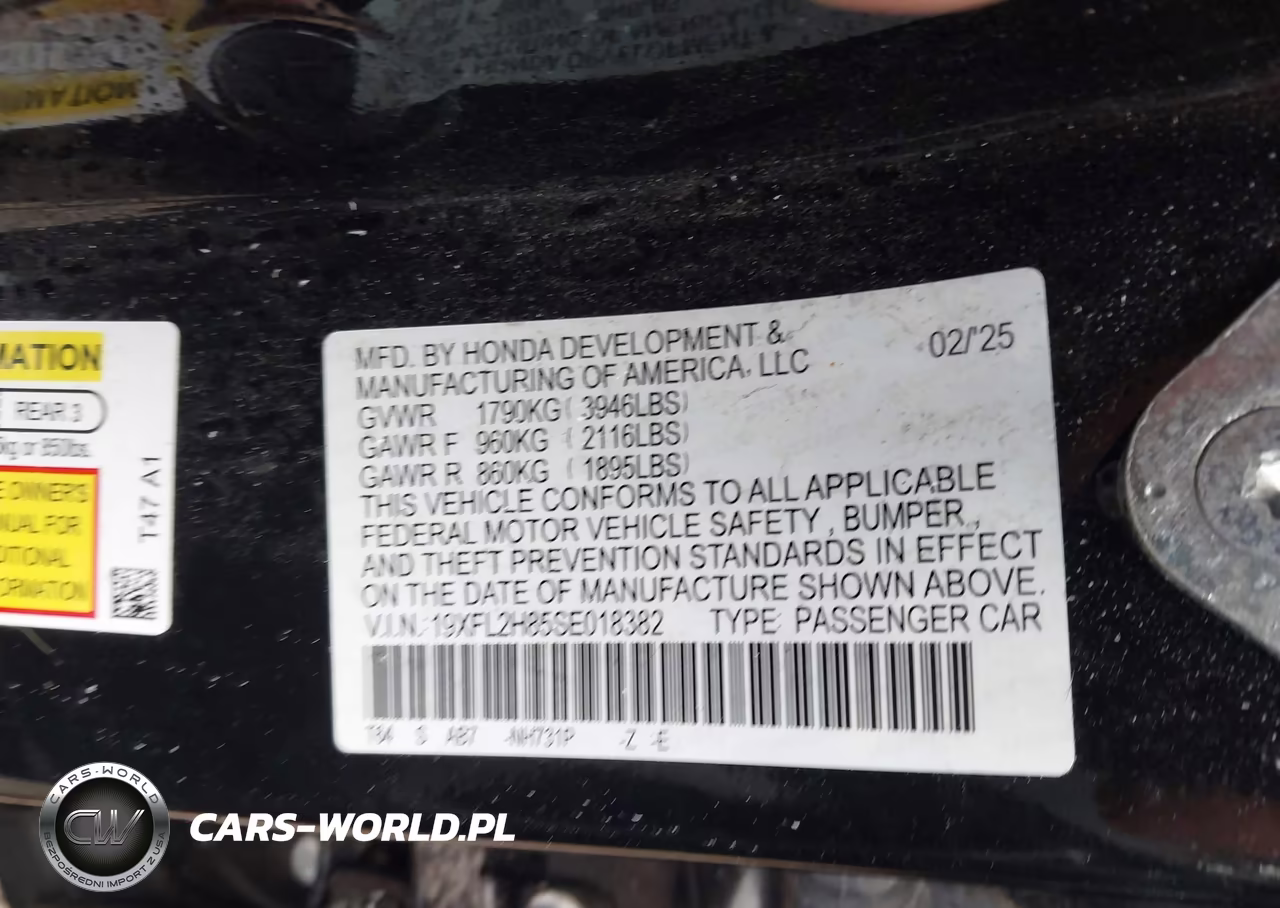 2025 Honda Civic Sedan Sport VIN:19XFL2H85SE018382 - 9