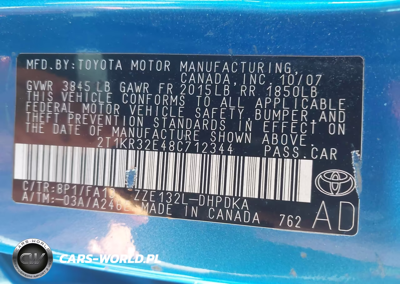 2008 Toyota Matrix Std VIN:2T1KR32E48C712344 - 9