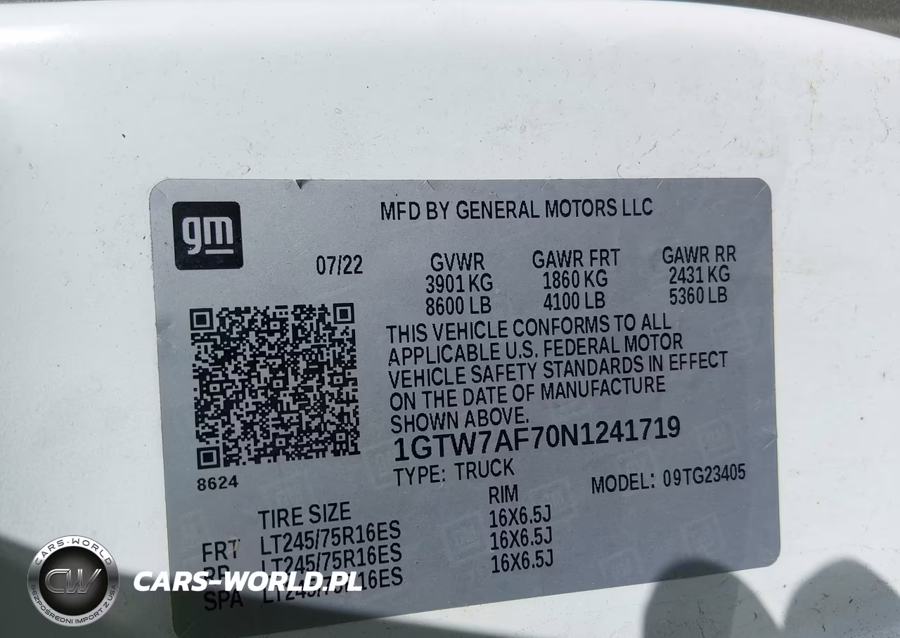 2022 GMC Savana Cargo Rwd 2500 Regular Wheelbase Work Van VIN:1GTW7AF70N1241719 - 9