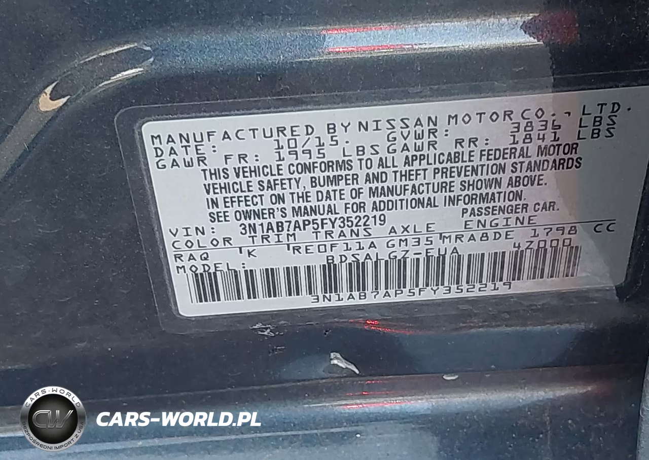 2015 Nissan Sentra Fe+ S-S-Sl-Sr-Sv VIN:3N1AB7AP5FY352219 - 9