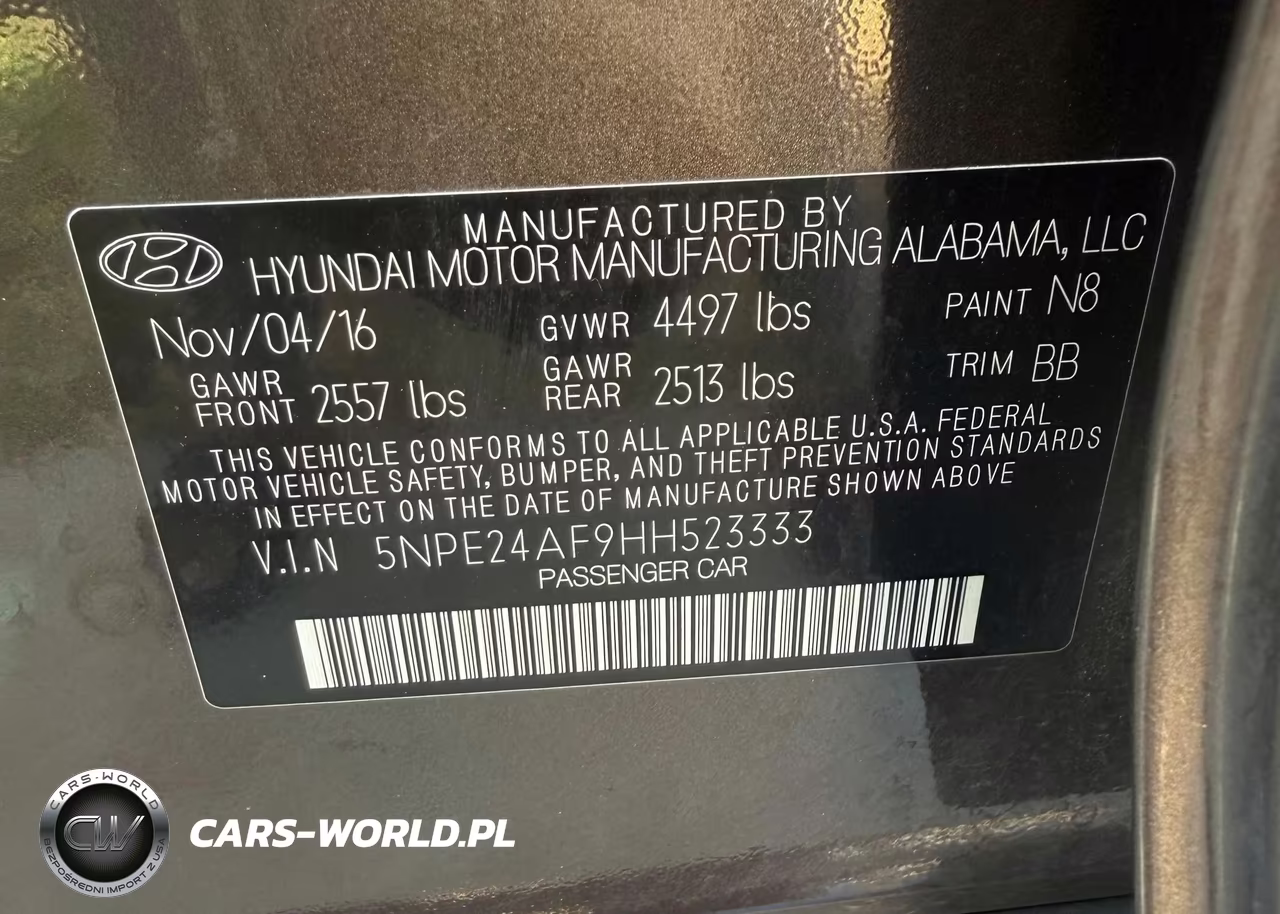 2017 Hyundai Sonata Se VIN:5NPE24AF9HH523333 - 9