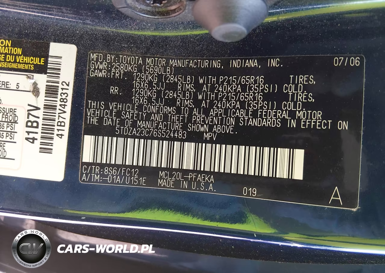 2006 Toyota Sienna Le VIN:5TDZA23C76S524483 - 9