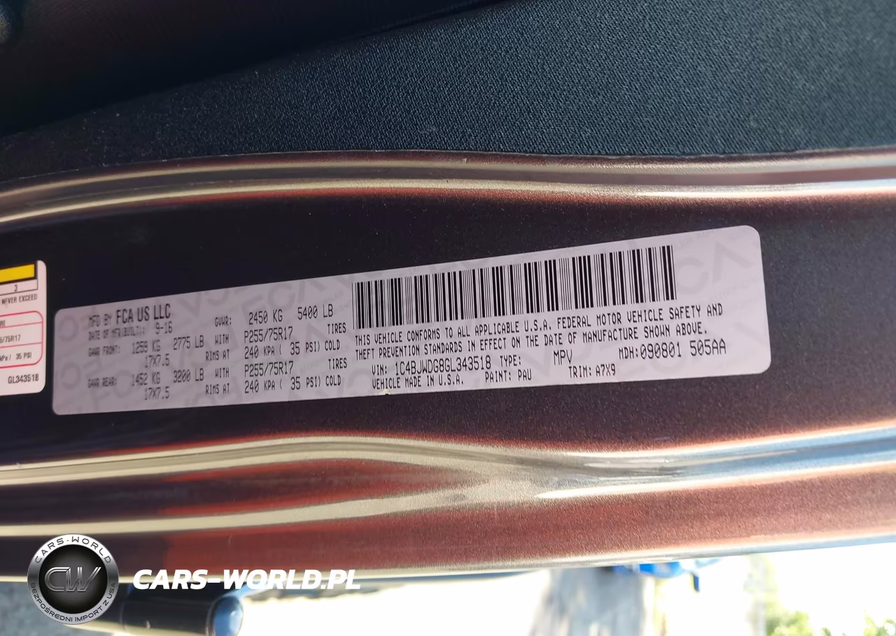 2016 Jeep Wrangler Unlimited Sport VIN:1C4BJWDG8GL343518 - 9