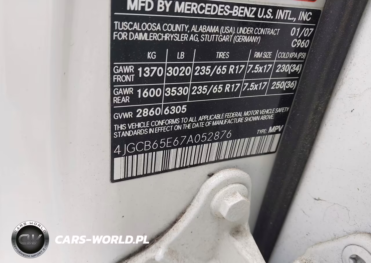 2007 Mercedes-Benz R 350 4Matic VIN:4JGCB65E67A052876 - 9