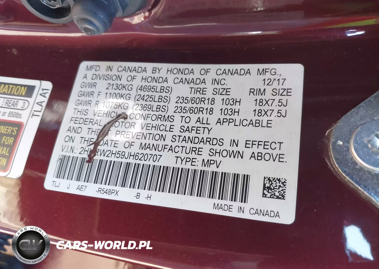 2018 Honda Cr-V Ex VIN:2HKRW2H59JH620707 - 9
