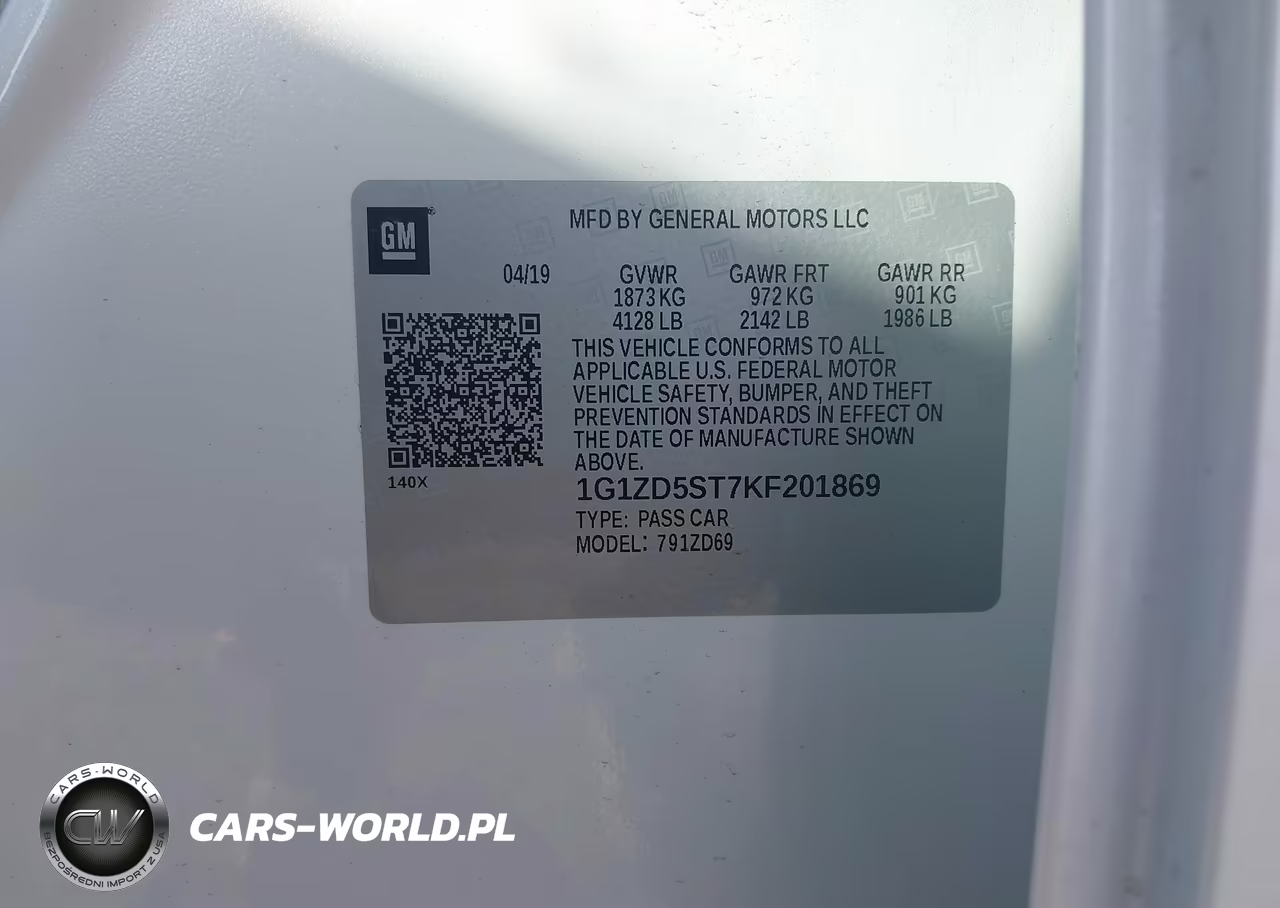 2019 Chevrolet Malibu Lt VIN:1G1ZD5ST7KF201869 - 9