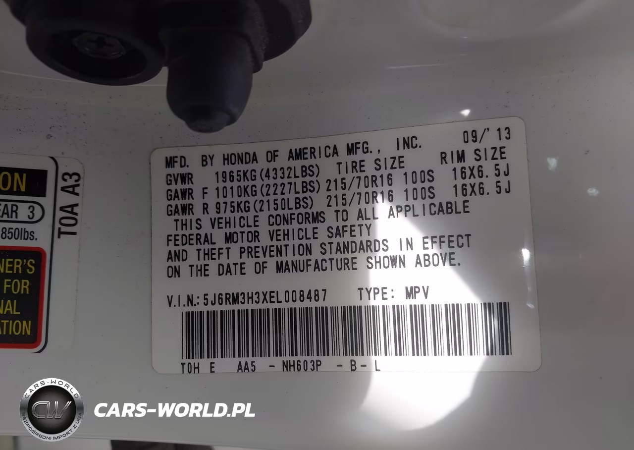 2014 Honda Cr-V Lx VIN:5J6RM3H3XEL008487 - 9