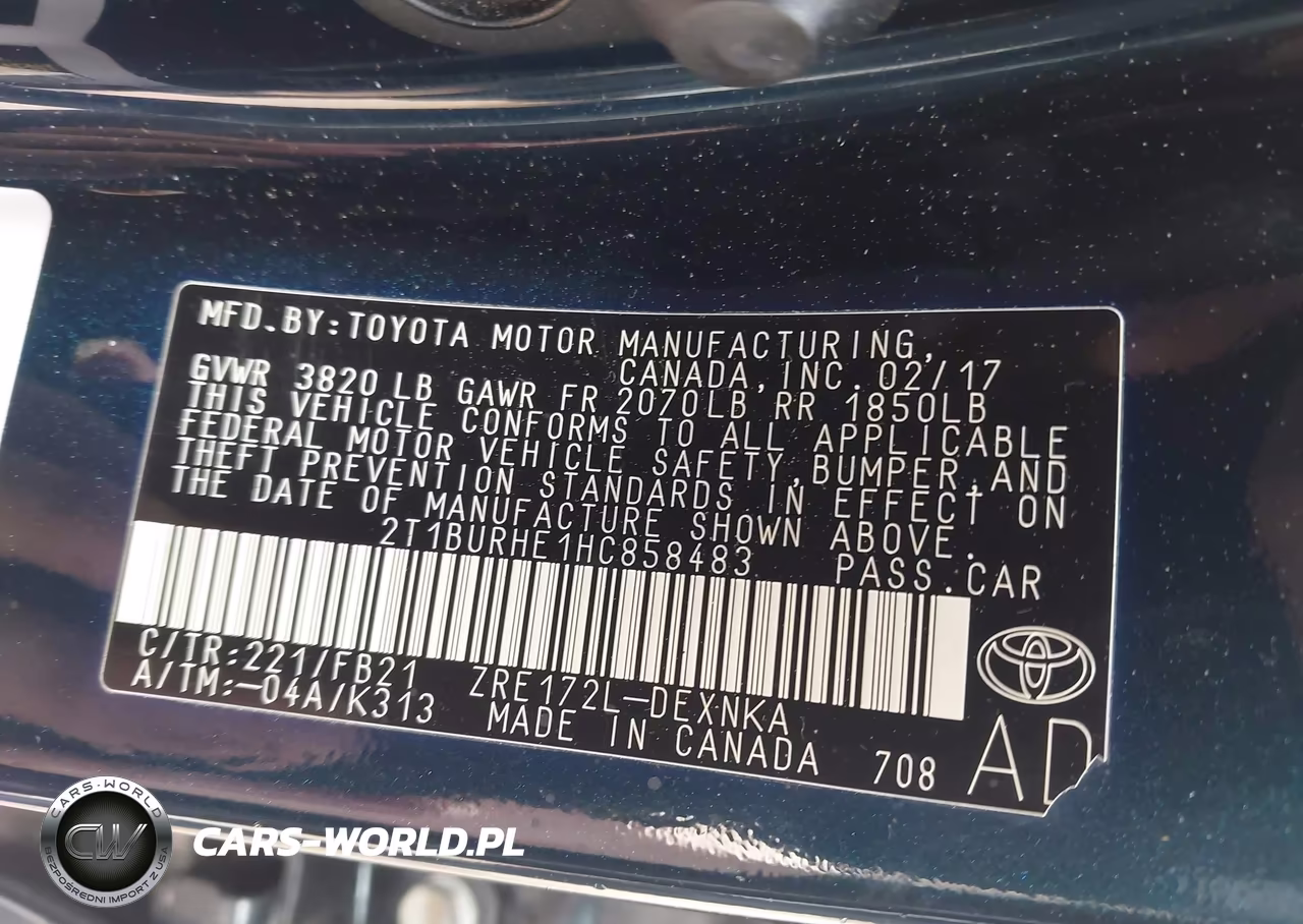 2017 Toyota Corolla Le VIN:2T1BURHE1HC858483 - 9