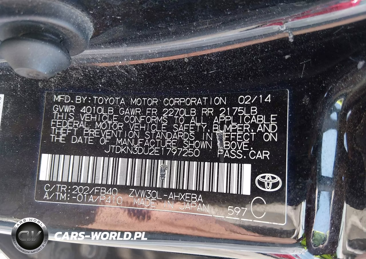 2014 Toyota Prius Two VIN:JTDKN3DU2E1797250 - 9